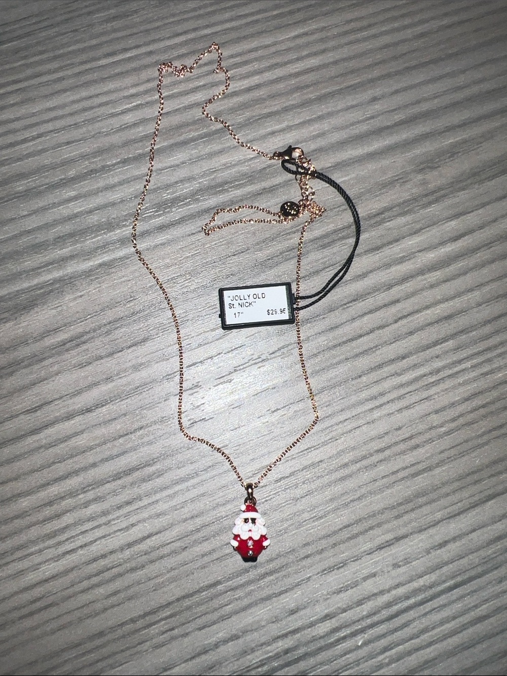 Women’s Rose Gold-Tone Red Santa Pendant Necklace